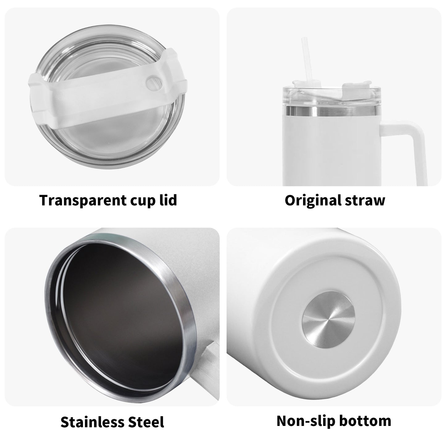Creative (40oz Stainless Steel Tumbler Gift With White Handle and Straw)