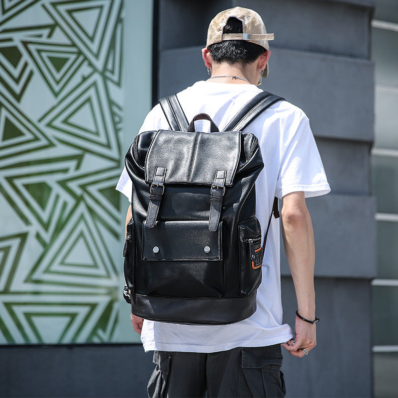 OCF2 (Men's Leather High Quality Backpack Youth Travel School Laptop Bags)