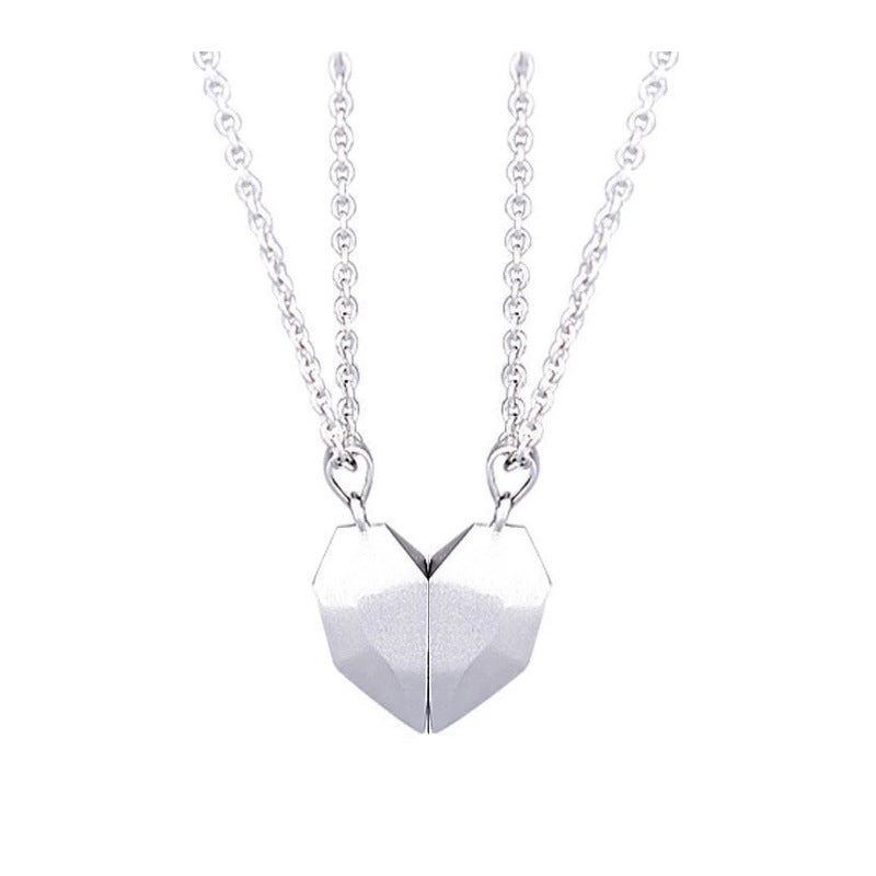 Magnetic Split Heart Couple Necklace