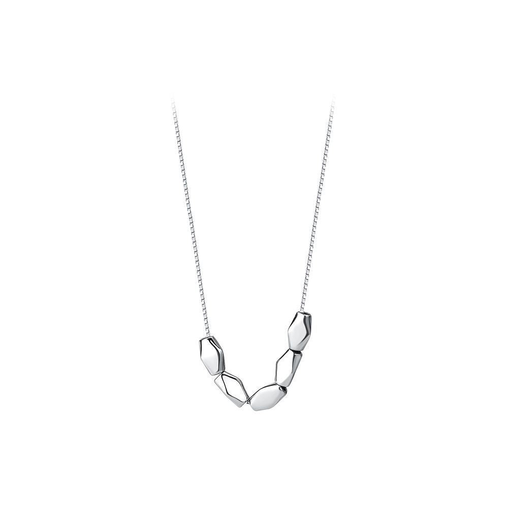 New Geometric Transfer Beads Bean Necklace Women's Korean Style Light Luxury Simple Niche Design Light Luxury Clavicle Chain