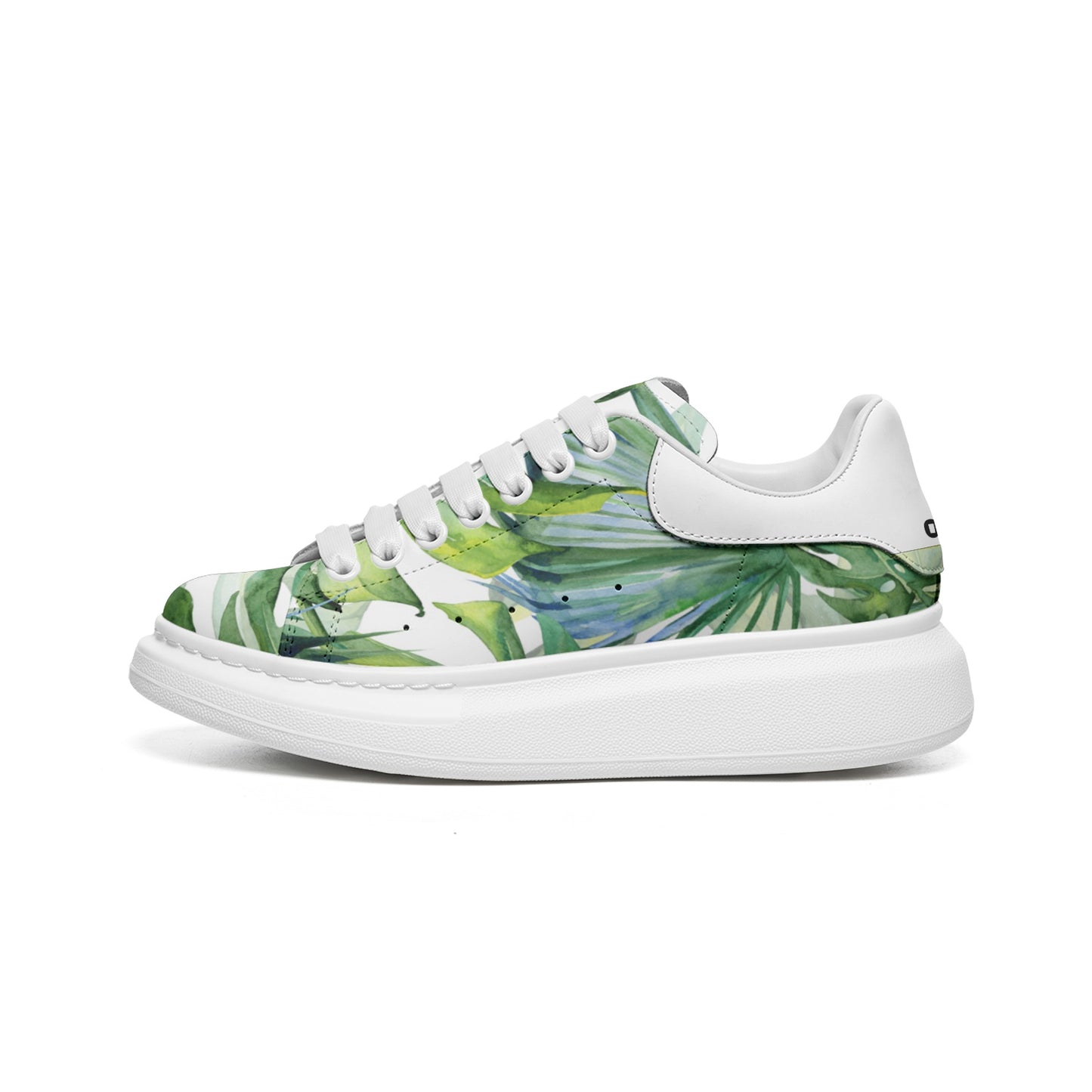 Unisex Non Slip Lace Up Faux Leather Sneakers GREEN