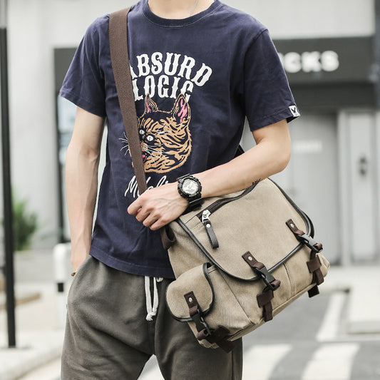 Messenger Bag Fashionable Fashion Casual Student Schoolbag Shoulder Crossbody Bag Korean Canvas Bag Men Shoulder Crossbody Bag