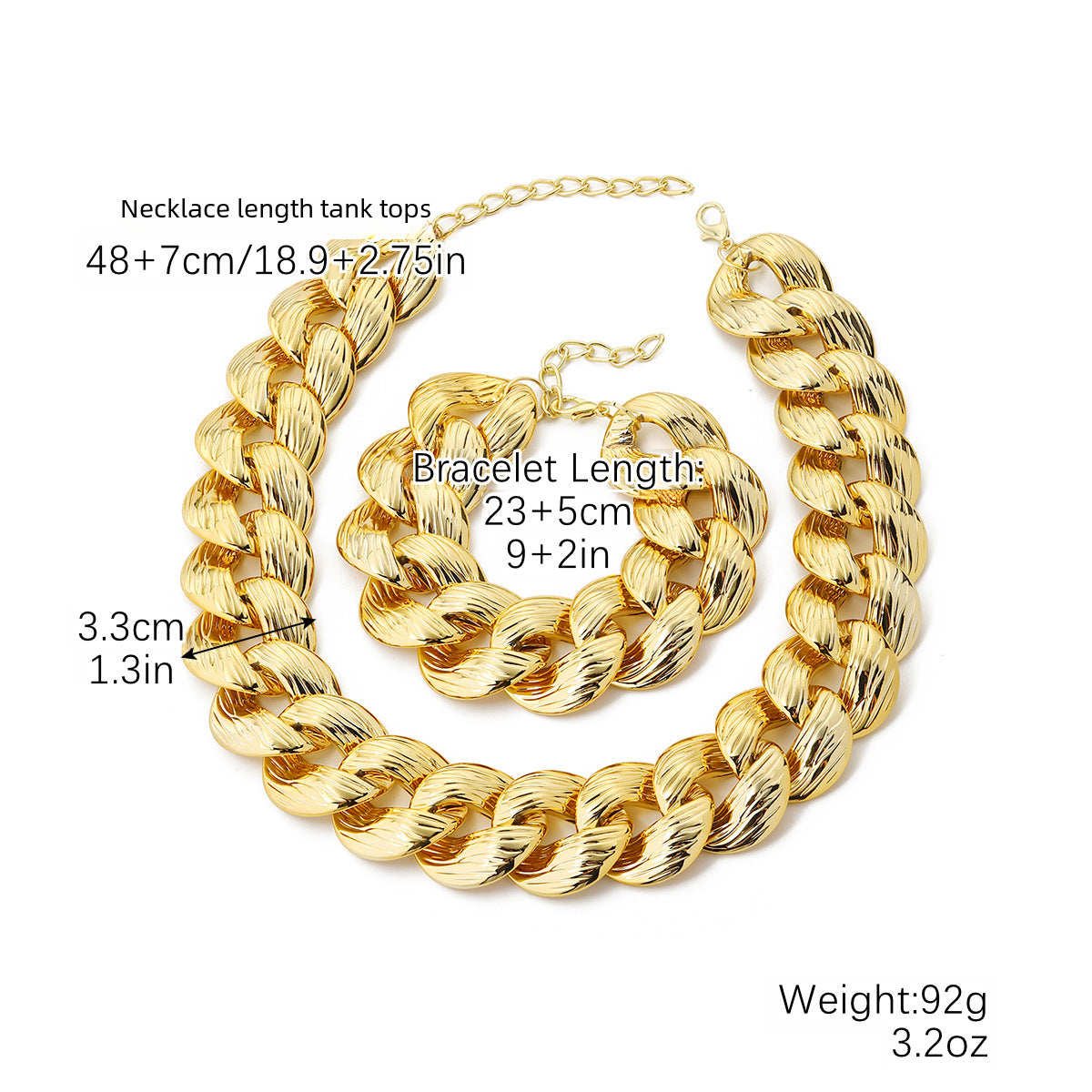 Cross-border New Necklace Hip-hop Amazon European and American Explosions CCB Bracelet Necklace Combination suit Hip-hop Necklace