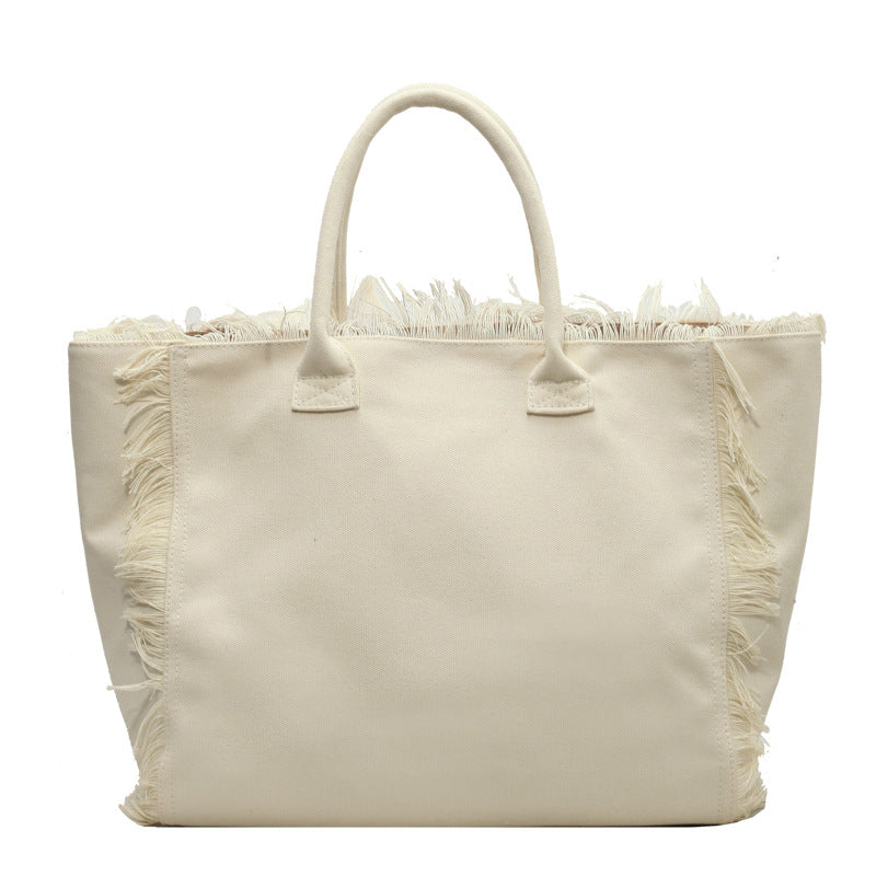 Letter Tassel Canvas Bag