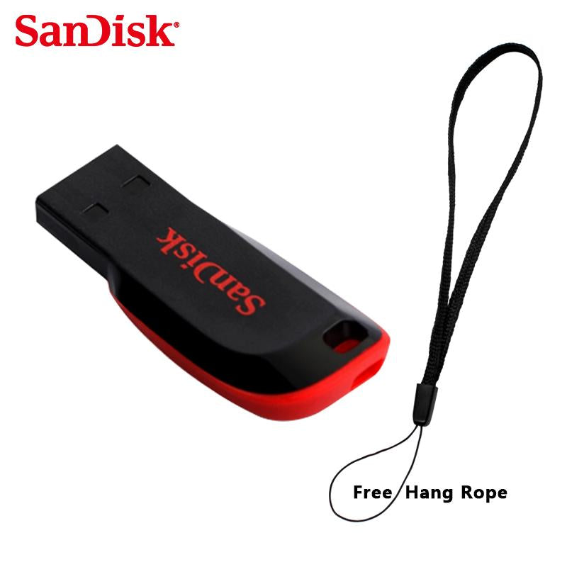 SanDisk Cruzer Blade CZ50 USB Flash Drive 128gb 64GB 32G 16GB 8GB Pen Drives USB 2.0 Support official verification 100% Original