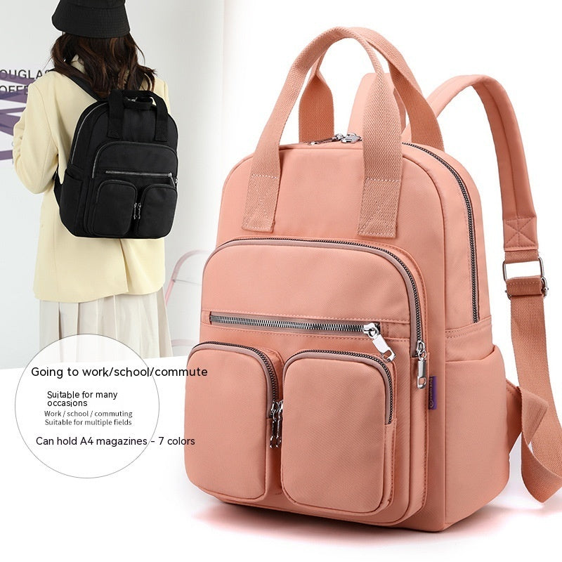 OREU-A (Women's Fashion Large Capacity Multi-pocket Nylon Cloth Backpack)
