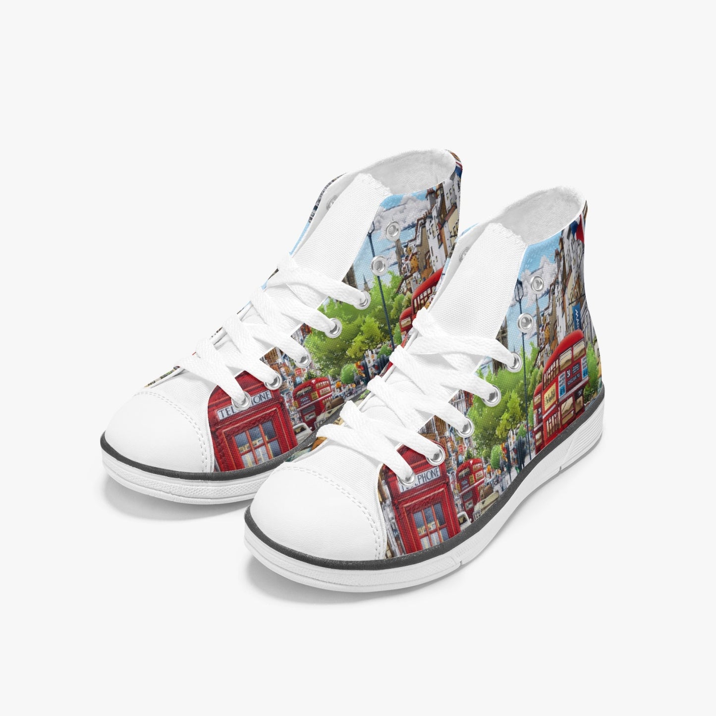 OX5 (UK)- Light Kid's High-Top Canvas Shoes