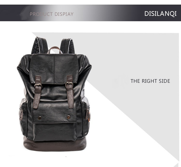 OCF2 (Men's Leather High Quality Backpack Youth Travel School Laptop Bags)