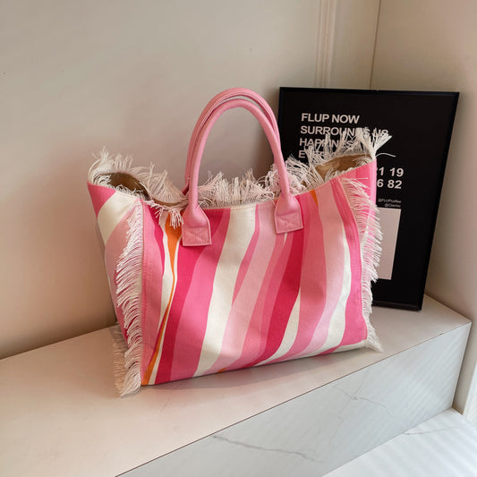 Letter Tassel Canvas Bag