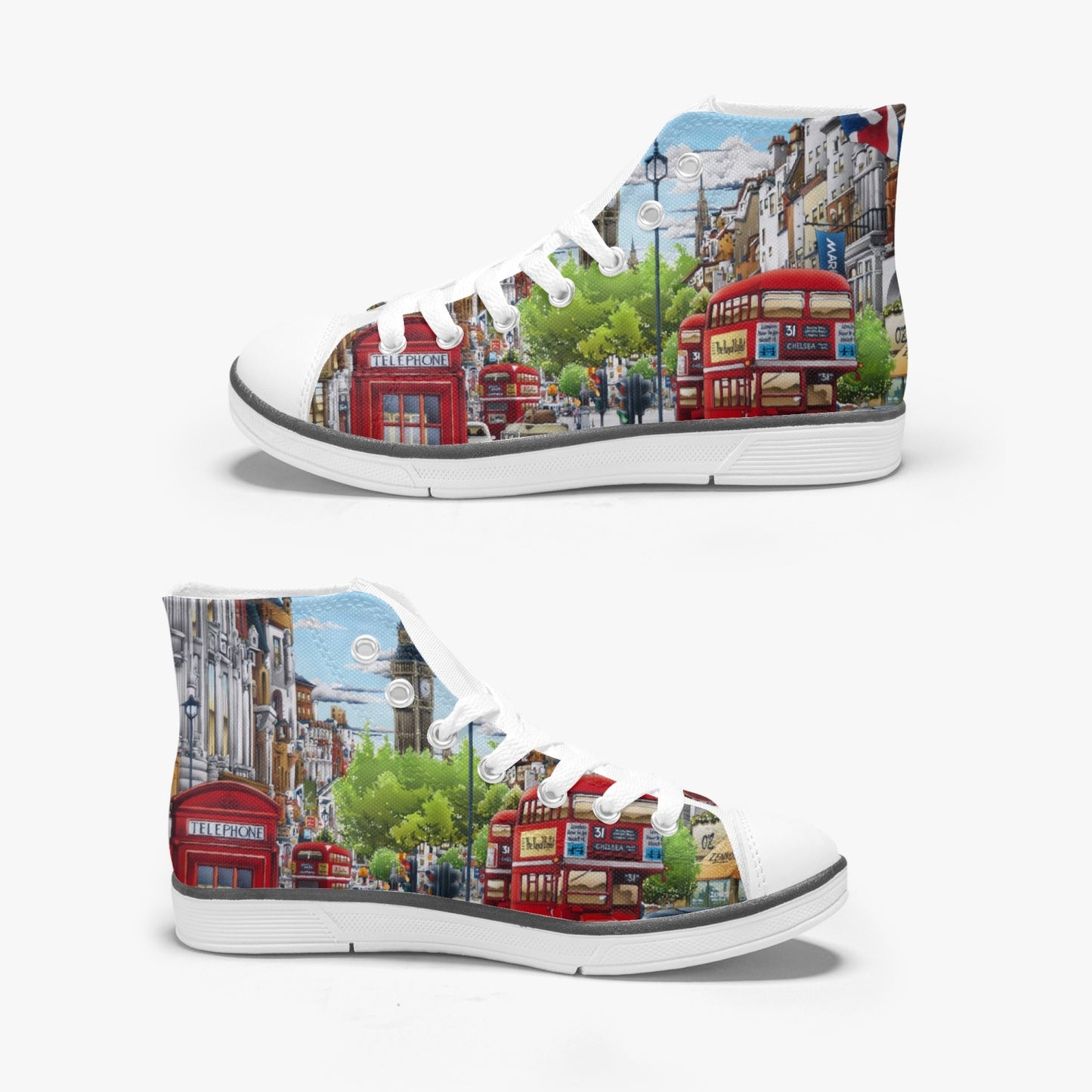 OX5 (UK)- Light Kid's High-Top Canvas Shoes