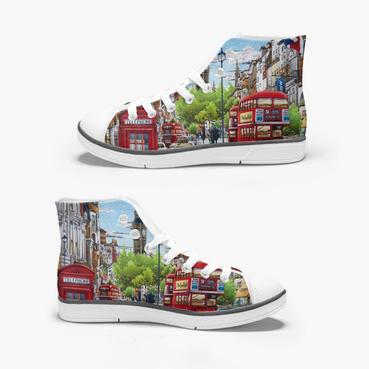 OX5 (UK)- Light Kid's High-Top Canvas Shoes