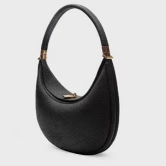 Medium Leather Commuter Shoulder Bag - Classic Selenodont Design