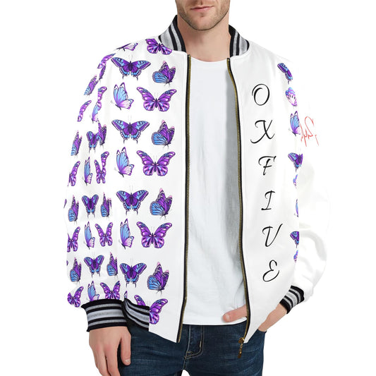 PLAYER 1 (Men's Striped Trim Bomber Jacket)
