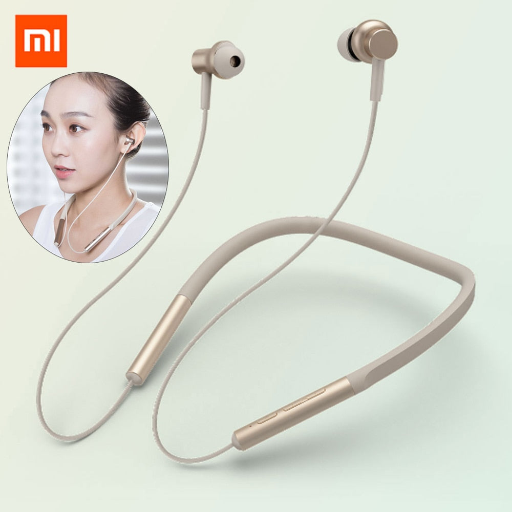 100%Xiaomi Bluetooth Collar Earphones Headset Sport Wireless Bluetooth In-Ear Magnetic Mic Play Dual Dynamic Earphone