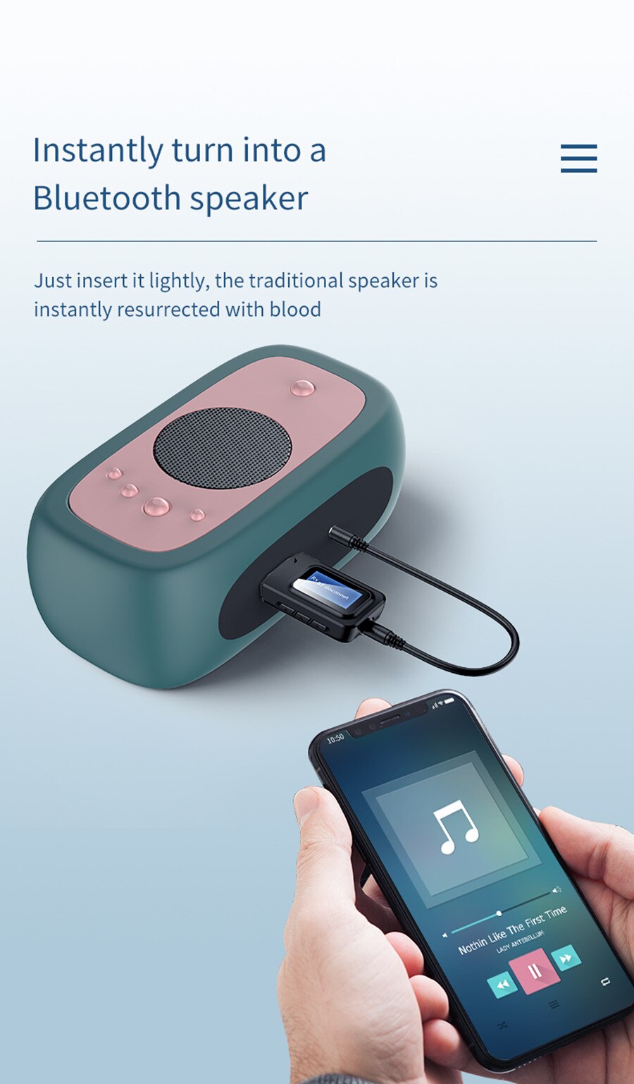 USB Dongle Bluetooth 5.0 Audio Receiver Transmitter with LCD Display 2IN1 Mini 3.5mm Jack AUX USB Wireless Adapter for TV Car PC