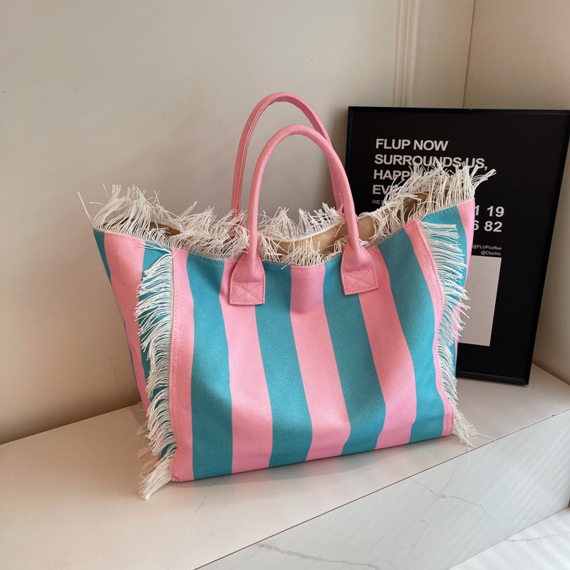 Letter Tassel Canvas Bag