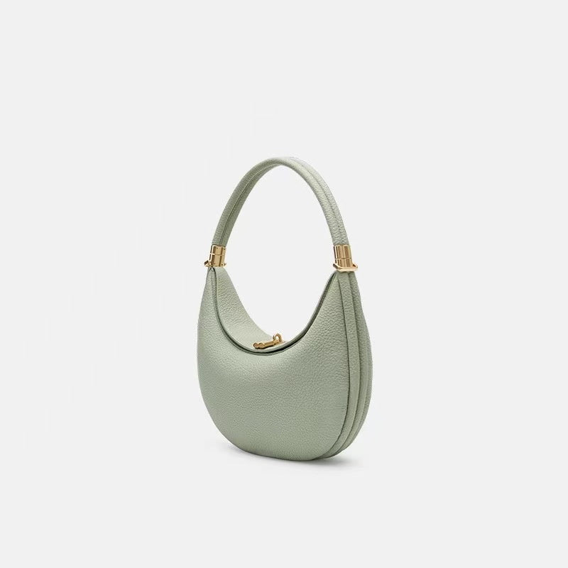 Medium Leather Commuter Shoulder Bag - Classic Selenodont Design