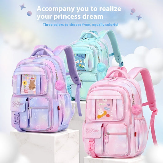 OREU1 Pink Princess Primary School Student Schoolbag Children Backpack Girl Lightweight And Large Capacity