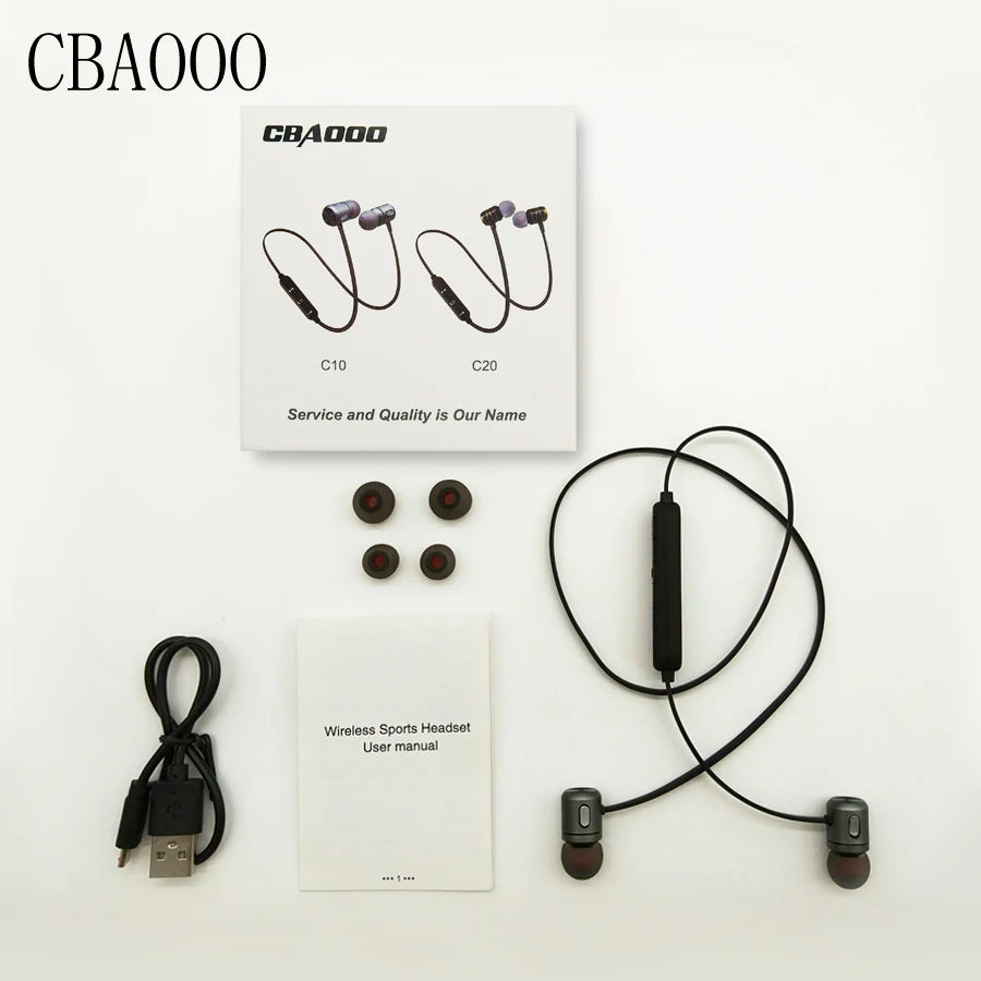 CBAOOO C10 Bluetooth Earphone wireless Headphones Bluetooth sports Running Metal Magnet Headsets