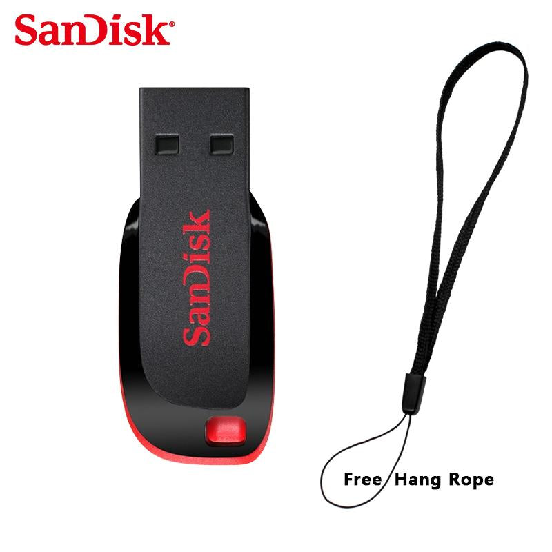 SanDisk Cruzer Blade CZ50 USB Flash Drive 128gb 64GB 32G 16GB 8GB Pen Drives USB 2.0 Support official verification 100% Original