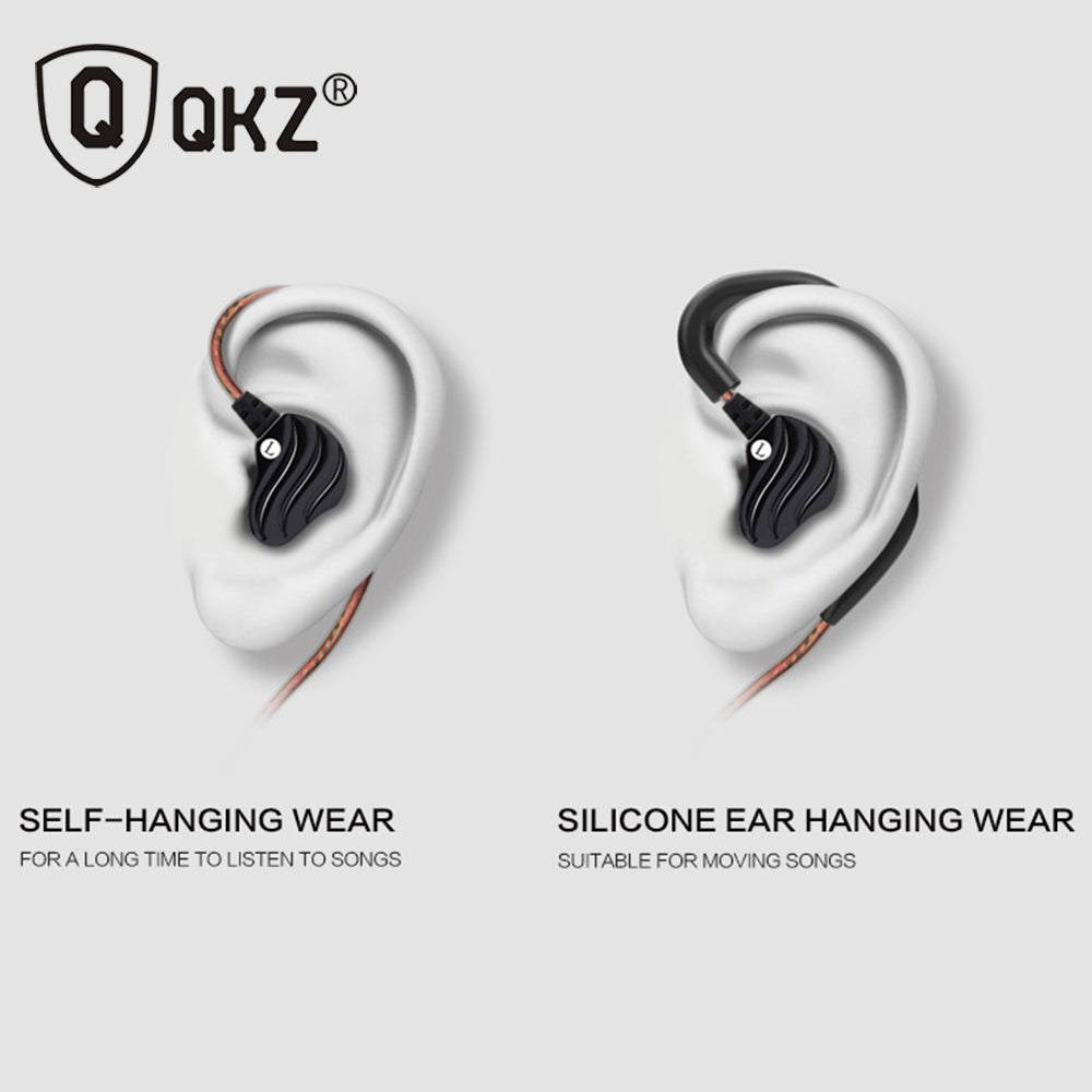 Earphones QKZ KD4 fone de ouvido Mini Dual Driver Original hybrid dual dynamic driver Headphone mp3 DJ Headset auriculares