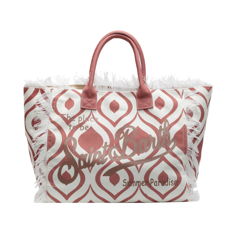 Letter Tassel Canvas Bag