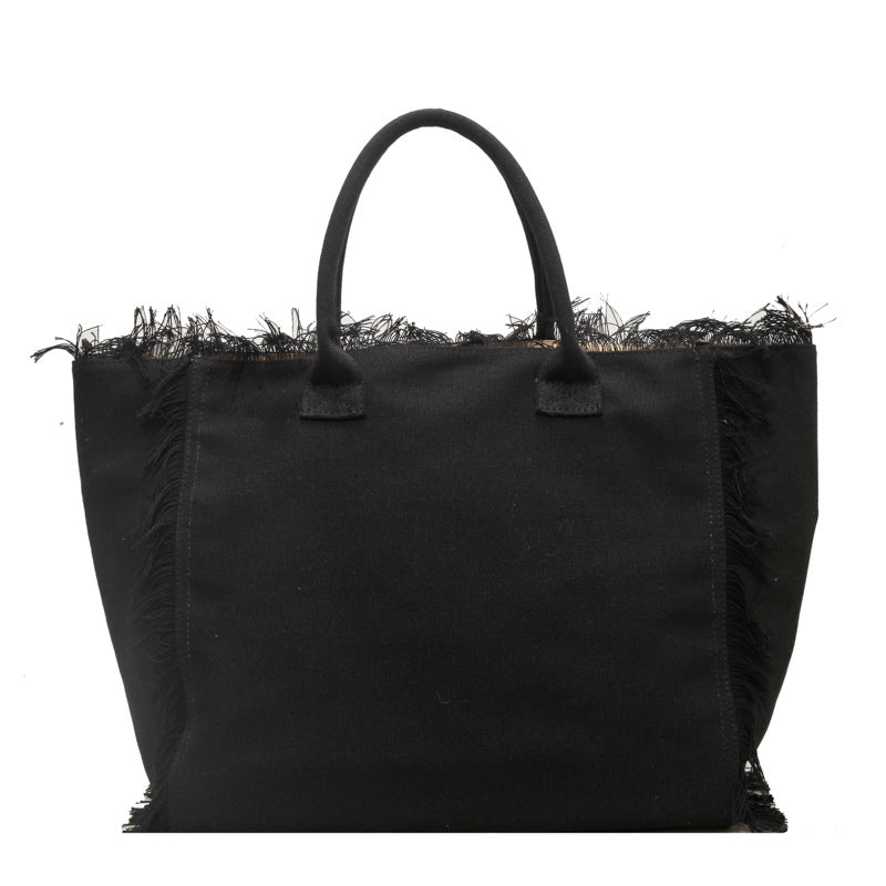 Letter Tassel Canvas Bag