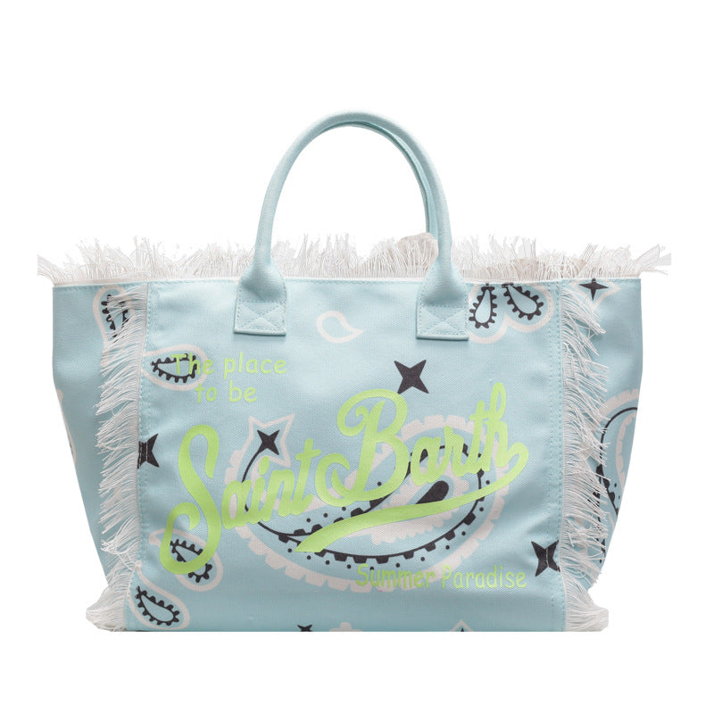 Letter Tassel Canvas Bag