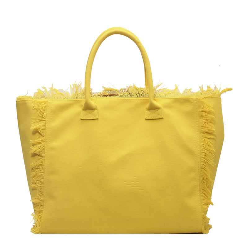 Letter Tassel Canvas Bag