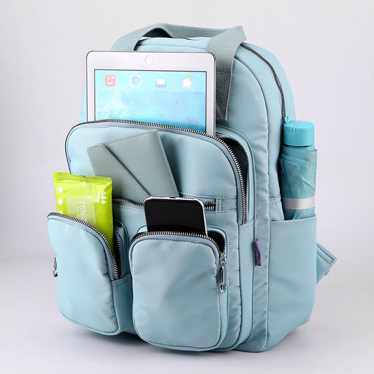 OREU-A (Women's Fashion Large Capacity Multi-pocket Nylon Cloth Backpack)