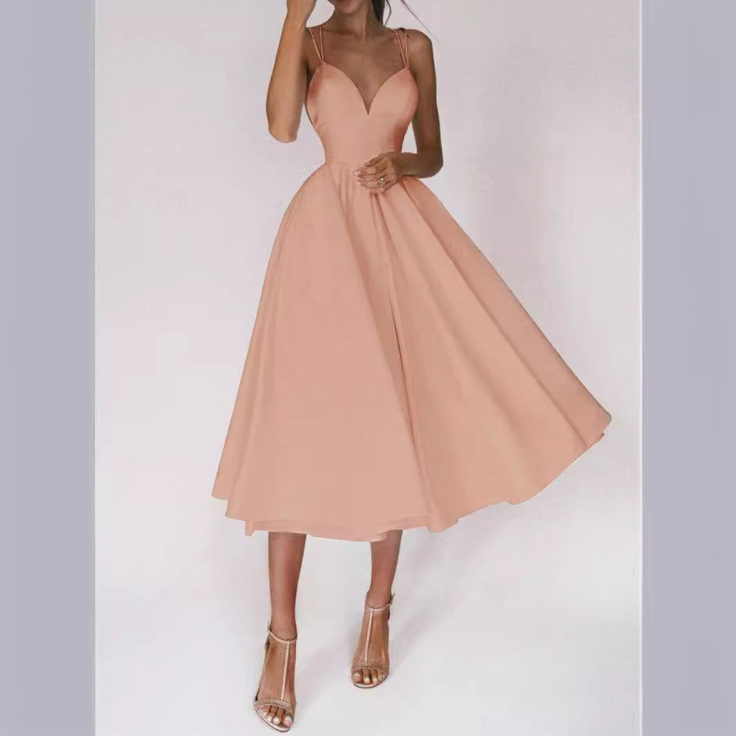 2025 Spring and Summer New Cross-border AliExpress European and American Women's Multi-color Sling Fashion Sexy dress Women
