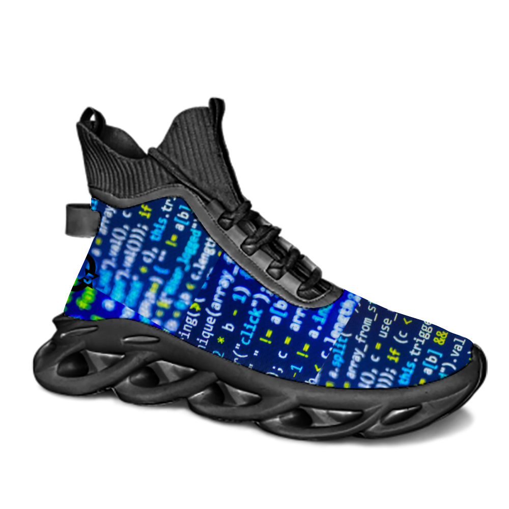 HACKERSTYLE 2 (Black Unisex Breathable High Top Blade Shoes Running Shoes)