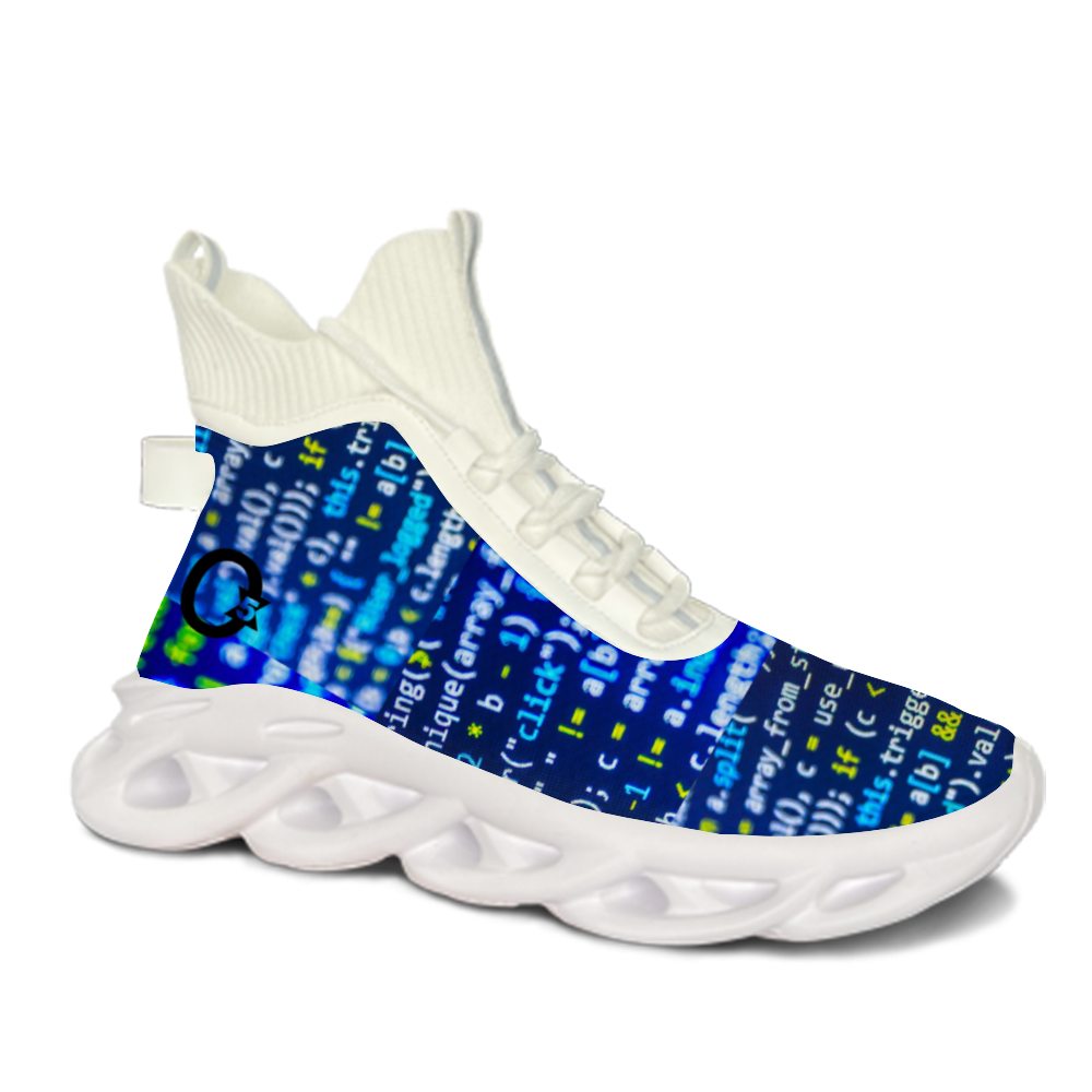 HACKERSTYLE 1 (White Unisex Breathable High Top Blade Shoes Running Shoes)