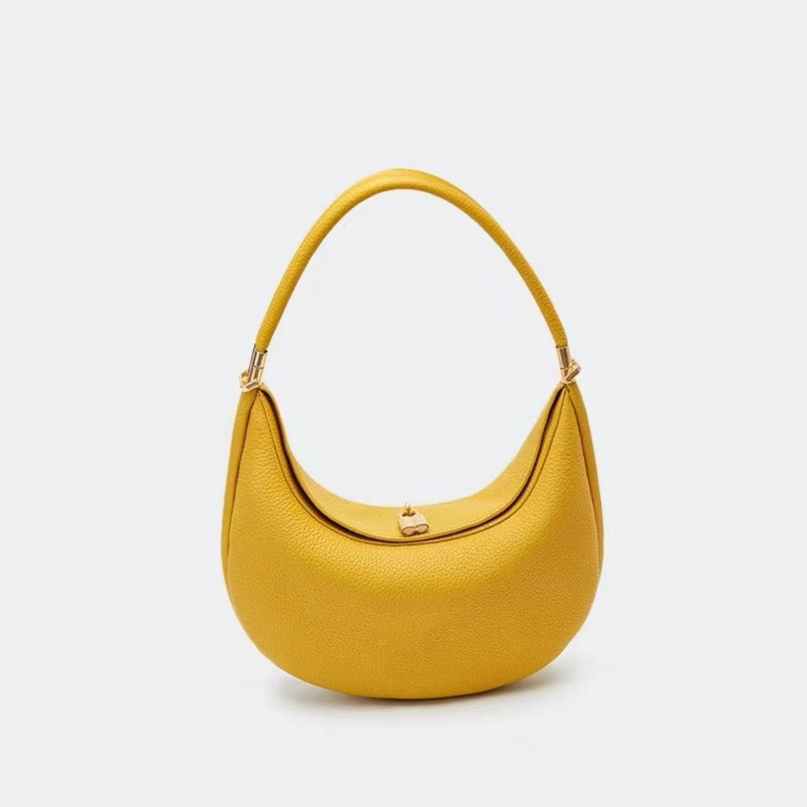 Medium Leather Commuter Shoulder Bag - Classic Selenodont Design