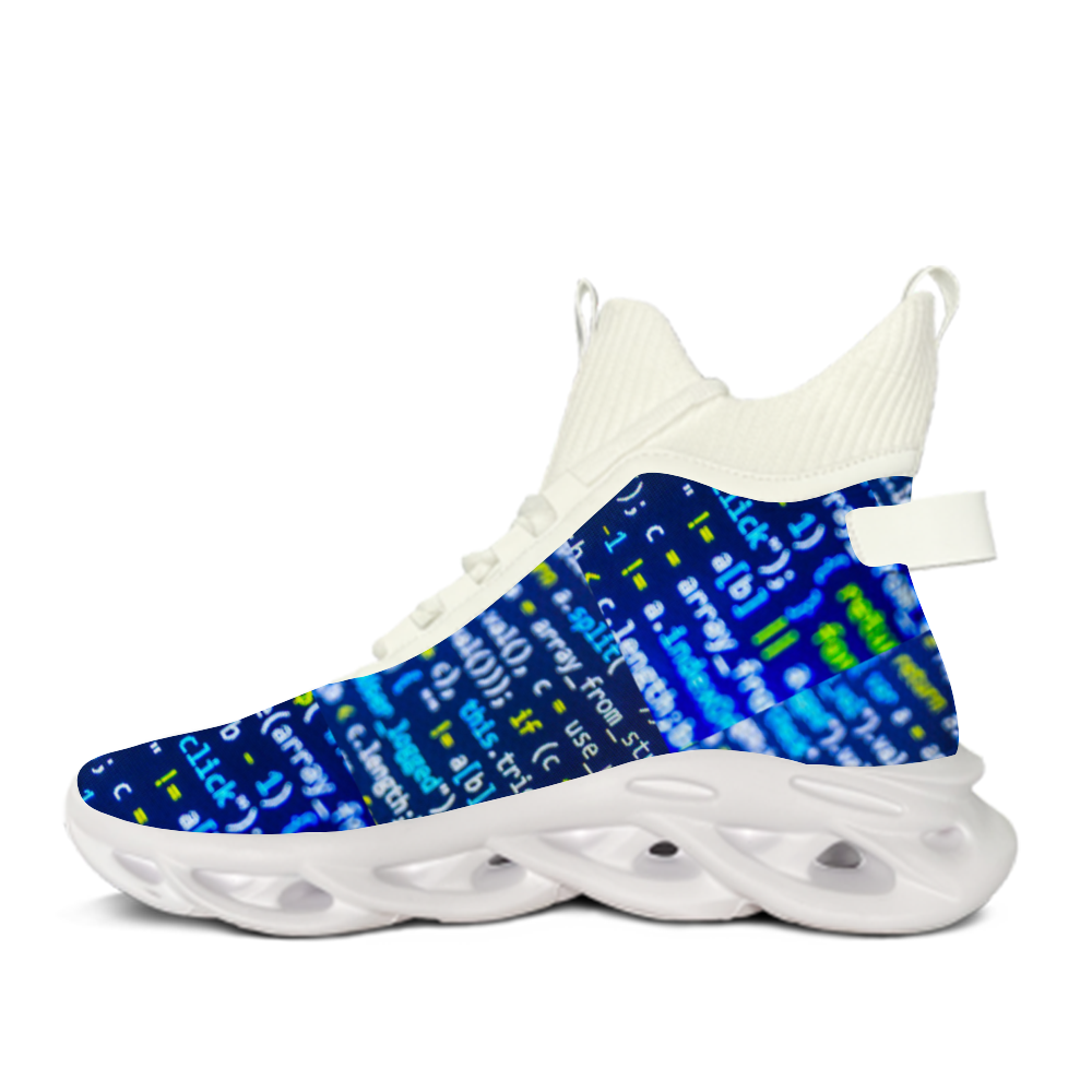 HACKERSTYLE 1 (White Unisex Breathable High Top Blade Shoes Running Shoes)