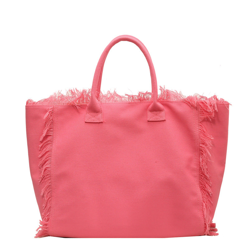 Letter Tassel Canvas Bag